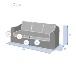 Canapé 3 Places Moorea Hespéride Terre Ombre -Mobilier Pleinair canape 3 places moorea hesperide terre ombre 2