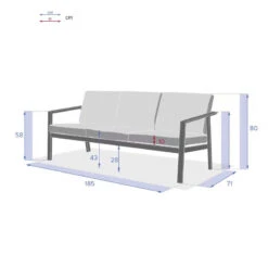 Canapé 3 Places Pavane Graphite Hespéride -Mobilier Pleinair canape 3 places pavane graphite hesperide 1 5