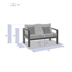 Canapé Extérieur 2 Places Evasion Tonka Hespéride -Mobilier Pleinair canape exterieur 2 places evasion tonka hesperide 3