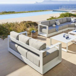 Mobilier Pleinair -Mobilier Pleinair canape exterieur 3 places allure blanc hesperide 1