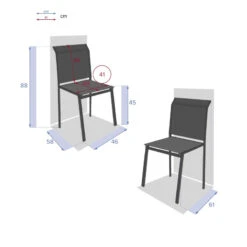 Chaise Extérieur Essentia Graphite/anthracite Hespéride -Mobilier Pleinair chaise exterieur essentia graphite anthracite hesperide 3