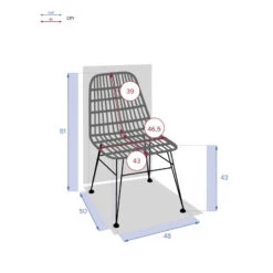 Chaise Extérieure Lambada Sésame & Graphite Hespéride -Mobilier Pleinair chaise exterieure lambada sesame graphite hesperide 3