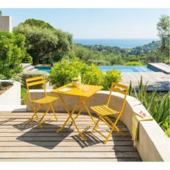 Chaise Métal Pliante Greensboro Moutarde Hespéride 8 Chaise Métal Pliante Greensboro Moutarde Hespéride -Mobilier Pleinair chaise greensboro hesperide moutarde 1 3