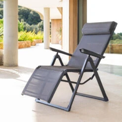 Chaise Longue Decima Hespéride Anthracite/graphite -Mobilier Pleinair chaise longue decima hesperide anthracit 2