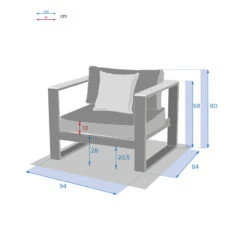 Fauteuil De Salon Emperia Graphite Hespéride -Mobilier Pleinair fauteuil de salon emperia graphite hesperide 3