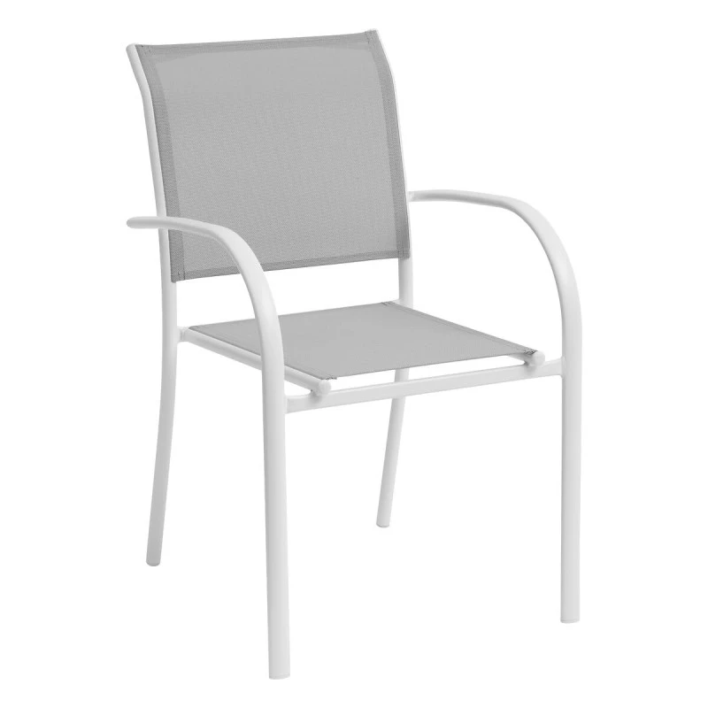 Fauteuil Empilable Piazza Hespéride Gris Galet/blanc 1 Fauteuil Empilable Piazza Hespéride Gris Galet/blanc