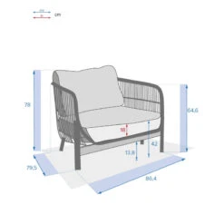 Fauteuil Extérieur 1 Place Deona Acacia Hespéride -Mobilier Pleinair fauteuil exterieur 1 place deona acacia hesperide 5