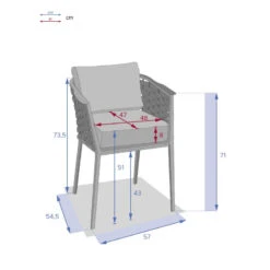 Fauteuil Repas Extérieur Embruns Mailles Hespéride -Mobilier Pleinair fauteuil repas exterieur embruns mailles hesperide 5