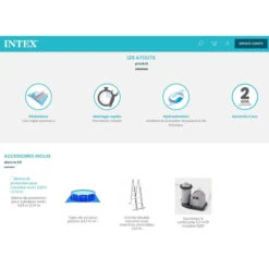 Kit Piscine Prism Ovale 6,10 X 3,05 M Intex -Mobilier Pleinair kit piscine prism ovale 61 m intex 2