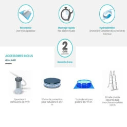 Piscine Prism Frame Ronde 4,57 X 1,07 M Intex -Mobilier Pleinair kit piscine tubulaire avec accessoires 3