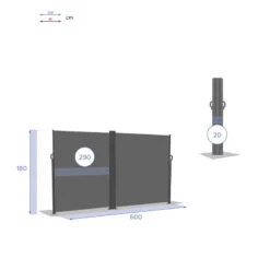 Paravent écran Double Antao Graphite Hespéride -Mobilier Pleinair paravent ecran double antao graphite hesperide 3