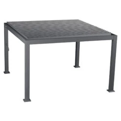 Pergola Carrée 3,6x3,6m Evora Graphite Hespéride -Mobilier Pleinair pergola carree 36x36m evora graphite hesperide 2
