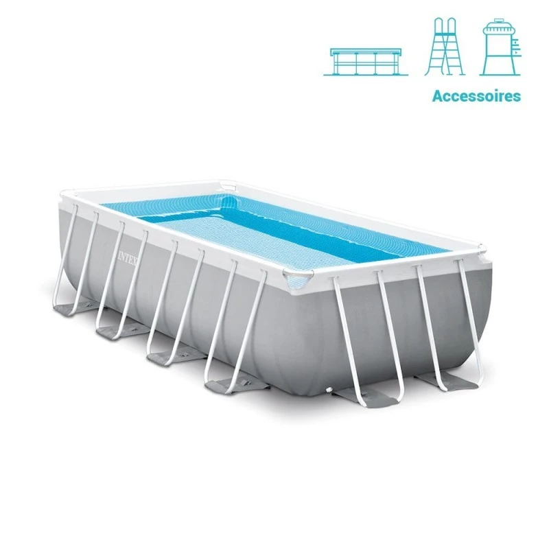 Piscine Tubulaire Prism Rectangulaire 4.88 X 2.44 X 1.07m Intex + Accessoires 2 Piscine Tubulaire Prism Rectangulaire 4.88 X 2.44 X 1.07m Intex + Accessoires – Image 2