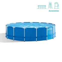 Piscine Tubulaire Ronde Intex 4,57 X 1,22 M Avec Accessoires Intex -Mobilier Pleinair piscine tubulaire ronde intex 457 x 122 m avec accessoires intex 2