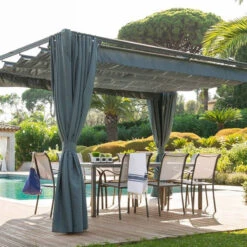 Rideaux Ardoises Pour Tonnelle Rectangulaire Palmeira Hespéride -Mobilier Pleinair rideaux ardoises pour tonnelle rectangulaire palmeira hesperide 2