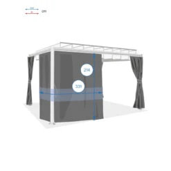 Rideaux Opaques Pour Tonnelle Belize 3,8x3m Hespéride -Mobilier Pleinair rideaux opaques pour tonnelle belize 38x3m hesperide 3