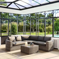 Salon Angle Moorea 5 Places Terre D'ombre Hespéride 12 Salon Angle Moorea 5 Places Terre D'ombre Hespéride -Mobilier Pleinair salon angle moorea 5 places terre d ombre hesperide 1 2