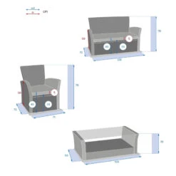 Salon Bora-bora Terre Ombre 4 Places Hespéride -Mobilier Pleinair salon bora bora terre ombre 4 places hesperide 3