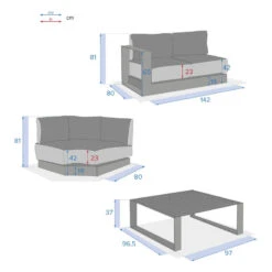 Salon D'angle 5 Places Allure Gris Minéral / Blanc Hespéride -Mobilier Pleinair salon d angle 5 places allure gris mineral blanc hesperide 6