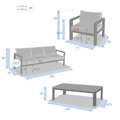 Salon De Jardin 5 Places Jauca Noisette / Gris Boisé Hespéride -Mobilier Pleinair salon de jardin 5 places jauca noisette gris boise hesperide 1 3