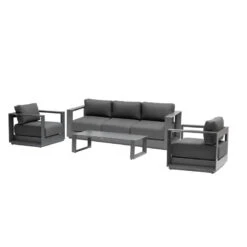 Mobilier Pleinair -Mobilier Pleinair salon de jardin allure graphite 5p hesperide 1