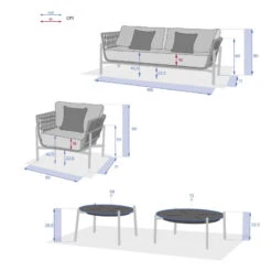 Salon De Jardin 5 Places Rubby Graphite Hespéride -Mobilier Pleinair salon de jardin rubby graphite premium hesperide 3