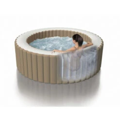 Spa Gonflable Sahara Rond 6 Places Intex -Mobilier Pleinair spa gonflable intex rond beige 6 places 6