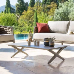 Mobilier Pleinair -Mobilier Pleinair table basse exterieure embruns praline hesperide 1