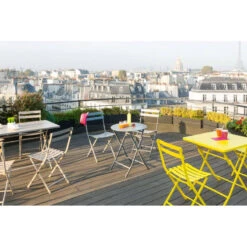 Table Ronde Pliante Greensboro 2p Graphite Hespéride -Mobilier Pleinair table de jardin ronde hesperide 60cm greensboro graphite 3