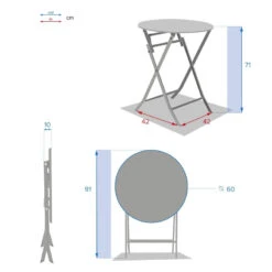 Table Ronde Pliante Greensboro 2p Graphite Hespéride -Mobilier Pleinair table de jardin ronde hesperide 60cm greensboro graphite 5