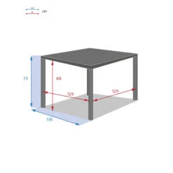 Table Carrée Fixe Piazza 8 P. Graphite Hespéride -Mobilier Pleinair table fixe carree piazza coloris noir graphite hesperide 3