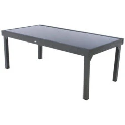 Table Rectangulaire Ext. Verre Piazza 12 P. Graphite Hespéride -Mobilier Pleinair table piazza extensible 12 personnes hesperide anthracite graphite 2