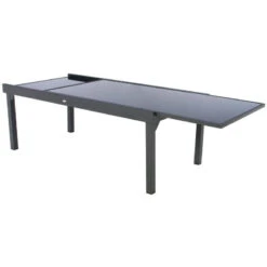 Table Rectangulaire Ext. Verre Piazza 12 P. Graphite Hespéride -Mobilier Pleinair table piazza extensible 12 personnes hesperide anthracite graphite 3