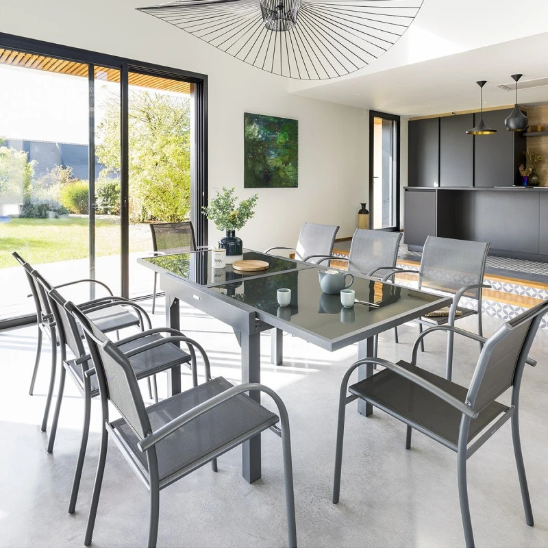 Table Piazza Extensible 8 Personnes Anthracite/graphite 1 Table Piazza Extensible 8 Personnes Anthracite/graphite
