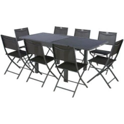 Table Rectangulaire Extensible Piazza 8 P. Graphite Hespéride -Mobilier Pleinair table rectangulaire extensible piazza 8 personnes graphite hesperide 5
