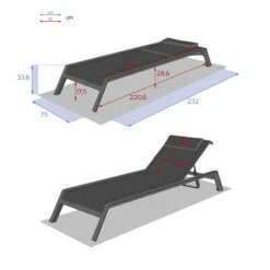 Transat Allure Hespéride Poivre/graphite -Mobilier Pleinair transat allure hesperide poivre graphite 3