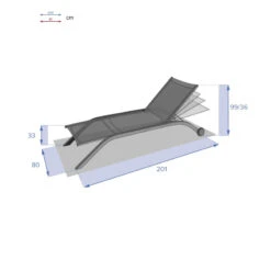 Transat Milenio Bleu Canard Et Graphite Hespéride -Mobilier Pleinair transat milenio bleu canard et graphite hesperide 3