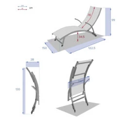 Transat Samba Pliable Et Empilable Bleu Canard Hespéride 11 Transat Samba Pliable Et Empilable Bleu Canard Hespéride -Mobilier Pleinair transat samba bleu can hesperide 3