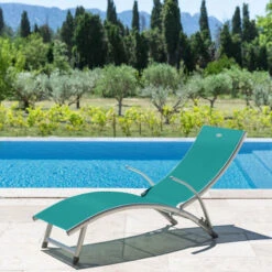 Transat Samba Pliable Et Empilable émeraude Hespéride -Mobilier Pleinair transat samba pliable et empilable coloris emeraude hesperide 2