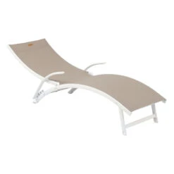 Transat Samba Pliable Noisette/blanc Hespéride -Mobilier Pleinair transat samba pliable noisetteblanc hesperide 2