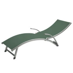 Transat Samba Pliable Et Empilable Vert Olive Hespéride -Mobilier Pleinair transat samba vert olive hesperide 1 5
